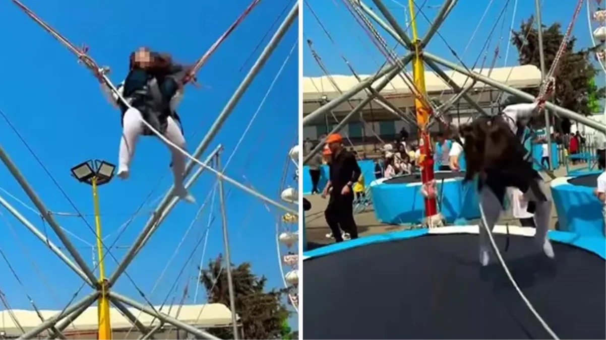 Lunaparkta trambolin kazası! Kemeri açılan çocuk ölümden döndü