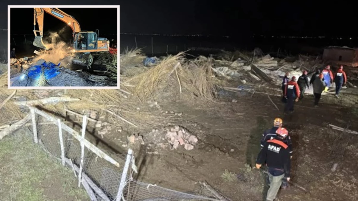 Aksaray’da yağış nedeniyle çöken ağılda 50 küçükbaş telef oldu