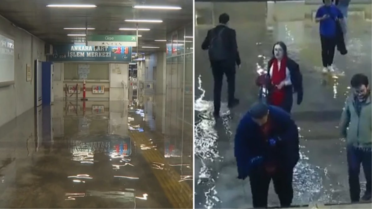 Ankara’da kuvvetli sağanak! Metroyu su bastı, o anlar kamerada