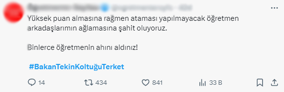 Milli Eğitim Bakanı Tekin'e tepkiler çığ gibi! Mülakat ve kontenjan sayıları sonrası istifa çağrıları yapılıyor