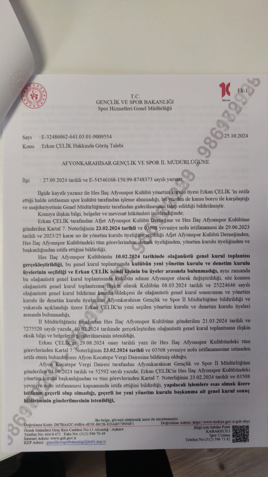  Afyonkarahisar Sporunda Kriz: İsmail Hakkı Kasapoğlu’nun Görevini Kötüye Kullanma İddiaları