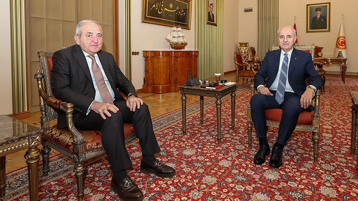 TBMM BAŞKANI NUMAN KURTULMUŞ, KEİPA GENEL SEKRETERİ ASAF HAJİYEV’İ KABUL ETTİ