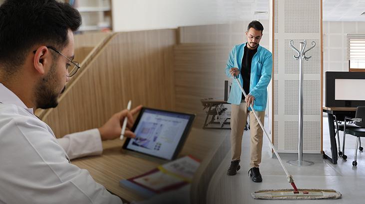 Aynı Kampüste İki Görev: Temizlik Yapıyor, Tıp Okuyor