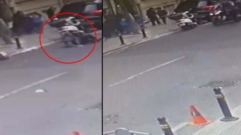 Karşıya Geçmek İsterken Dehşeti Yaşadı! Motosiklet Yayaya Çarptı, O Anlar Kamerada