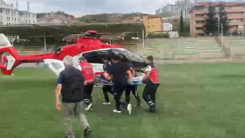 Parmağı kopan çocuk helikopter ambulansla Ankara’ya götürüldü