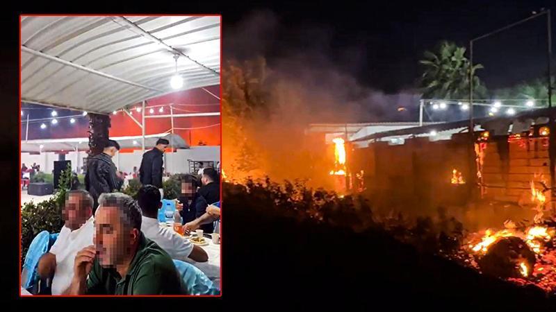 Yangın çıkarken davetliler eğlenmeyi sürdürdü
