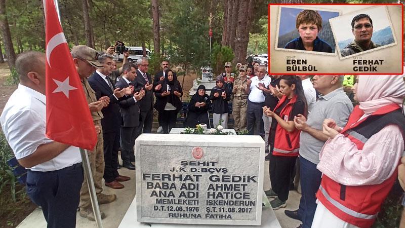 Şehit Ferhat Gedik, 9’uncu yıl dönümünde mezarı başında anıldı