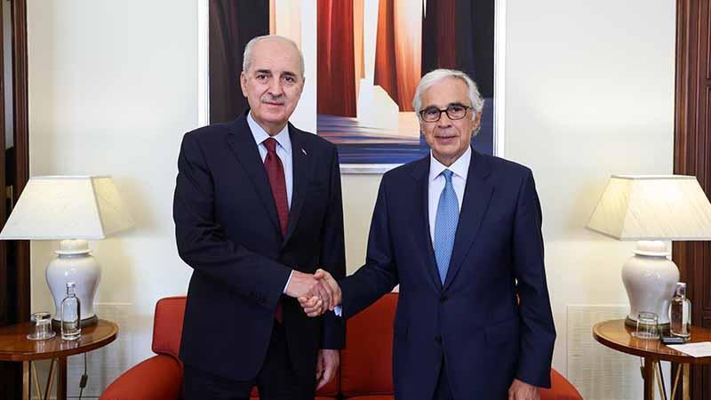 TBMM Başkanı Kurtulmuş, Portekiz Meclis Başkanı Aguiar-Branco ile görüştü
