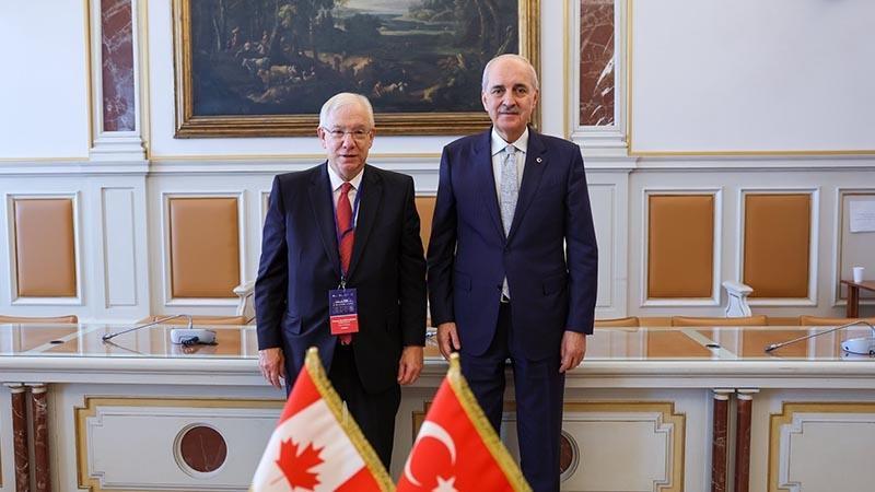 TBMM Başkanı Kurtulmuş, Kanadalı mevkidaşı Scarpaleggia ile görüştü